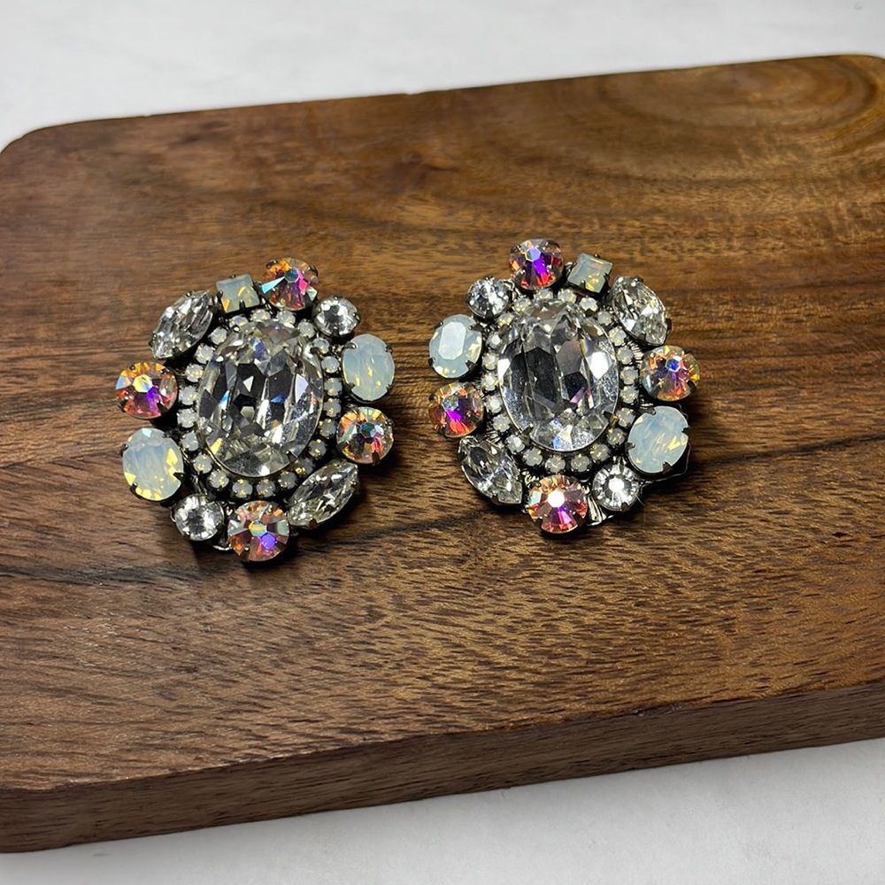 Sorrelli White Bridal Clip Earrings